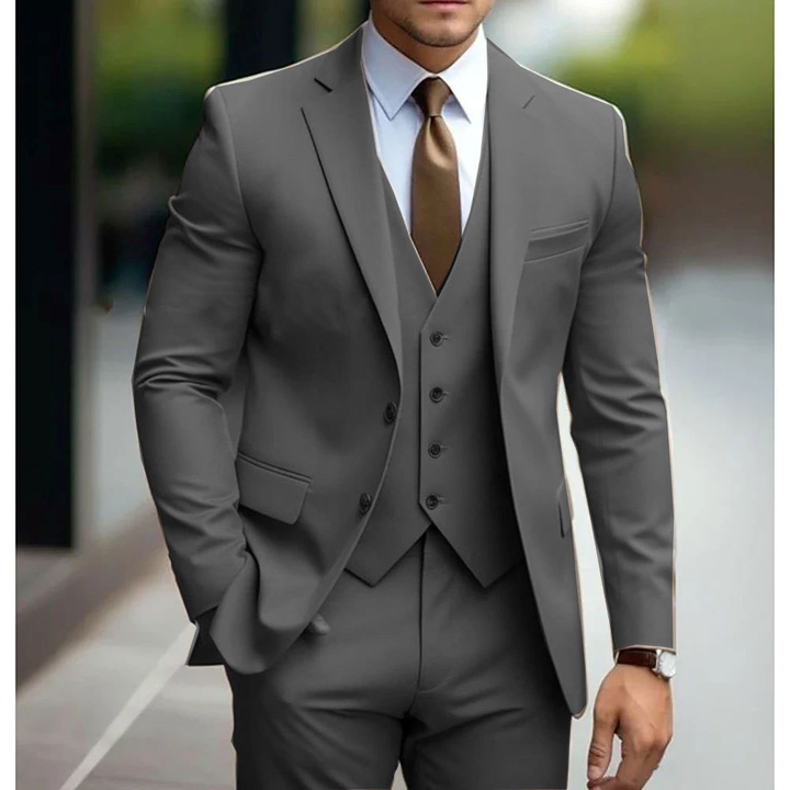 Slim Fit Hochzeitsgastanzug für Herren | Jacke, Weste und Hose