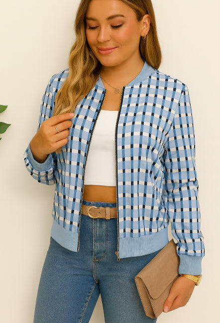Langarm-Übergangsjacke für Damen | Durchgehender Reißverschluss