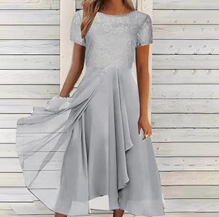Abendkleid Mit 3/4 Ärmeln Und Blumendruck Für Damen | Mini