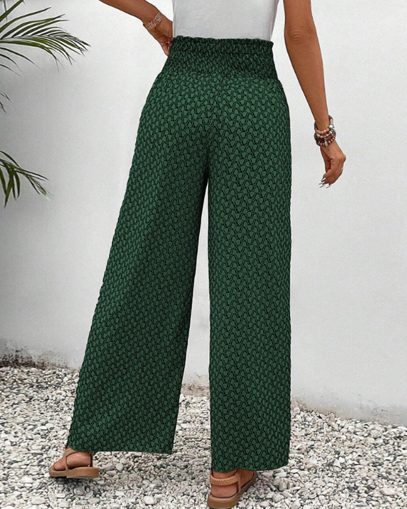 Sommerhose Mit Hoher Taille Für Damen | Geometrischer Druck
