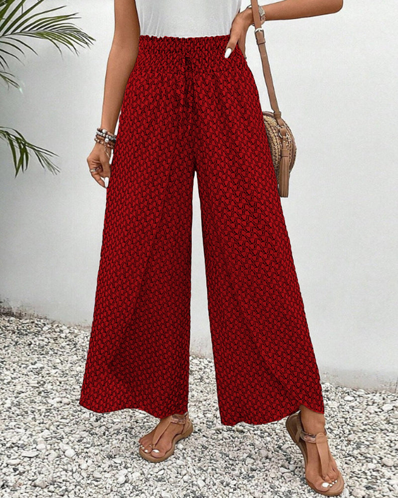 Sommerhose Mit Hoher Taille Für Damen | Geometrischer Druck
