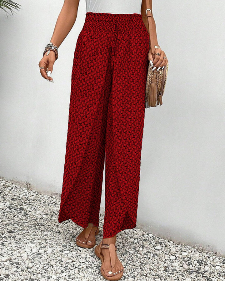 Sommerhose Mit Hoher Taille Für Damen | Geometrischer Druck