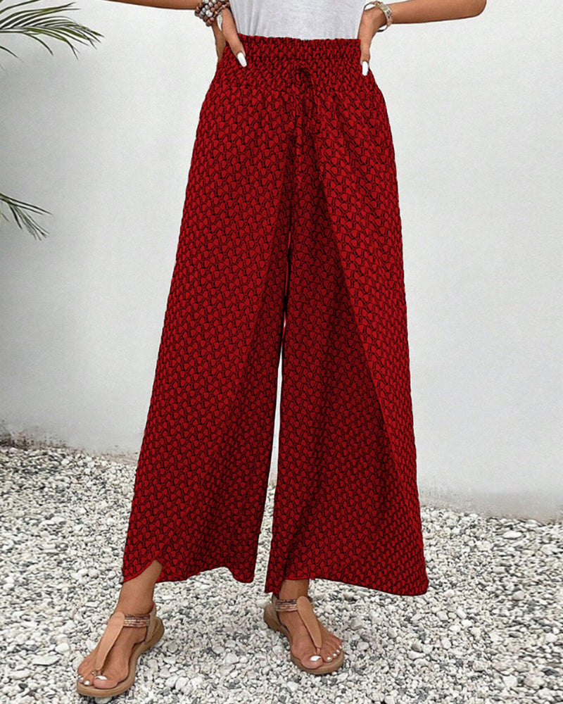 Sommerhose Mit Hoher Taille Für Damen | Geometrischer Druck