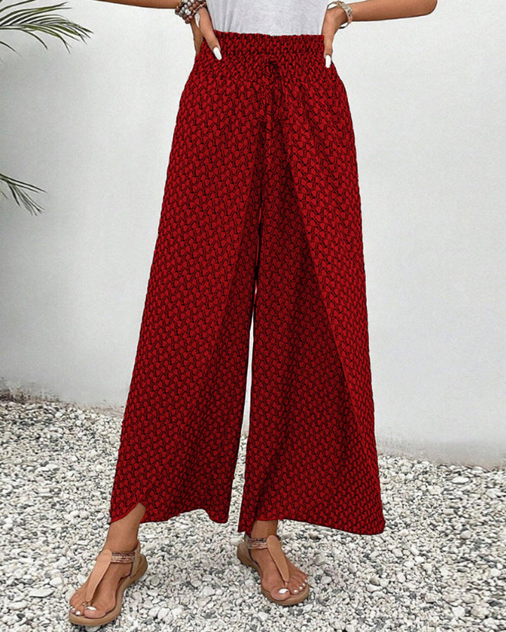 Sommerhose Mit Hoher Taille Für Damen | Geometrischer Druck