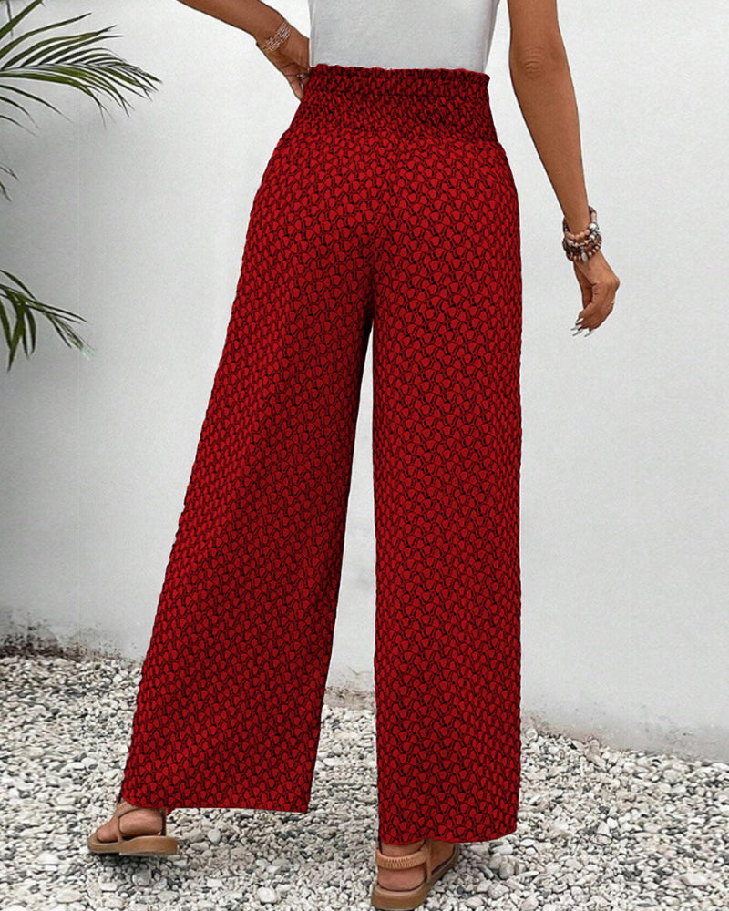 Sommerhose Mit Hoher Taille Für Damen | Geometrischer Druck