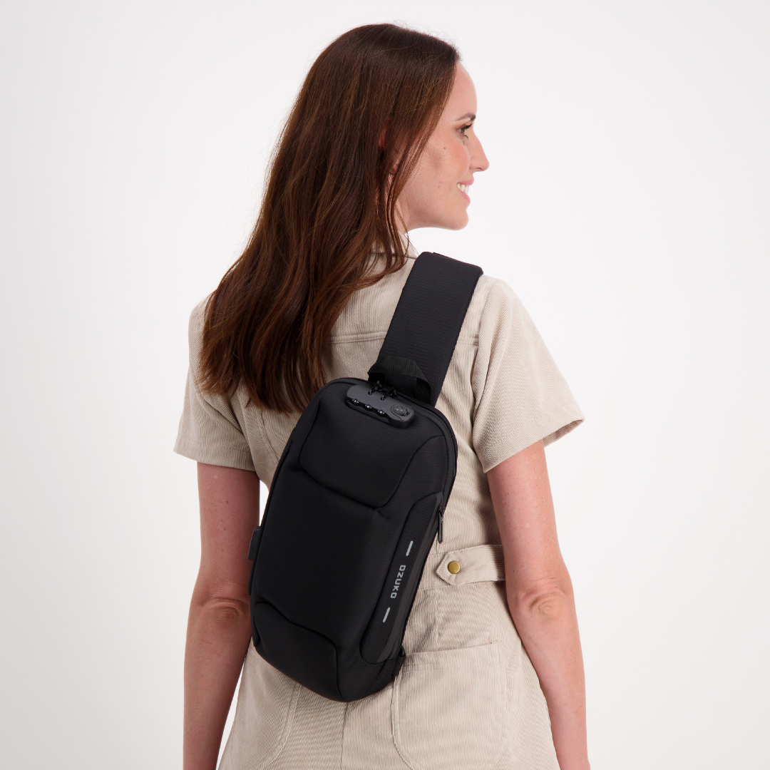 Unisex Eingebauter Ladeanschluss Umhängetasche | Anti-Diebstahl