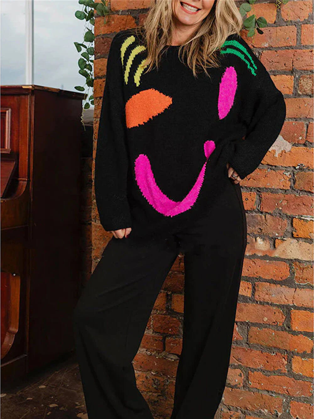 Isabela | Damen Übergroß Gestrickt Pullover | Warme
