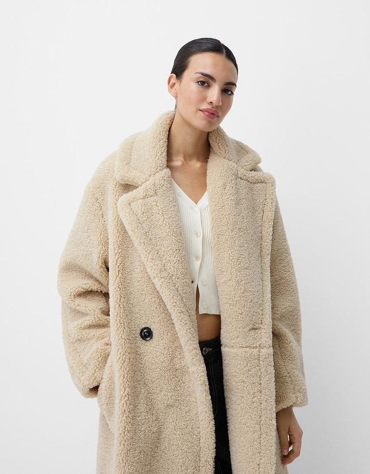 Langer Damen-Teddy-Mantel | Warme