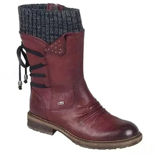 Damen Winter Boots Schwarz | Schnürung