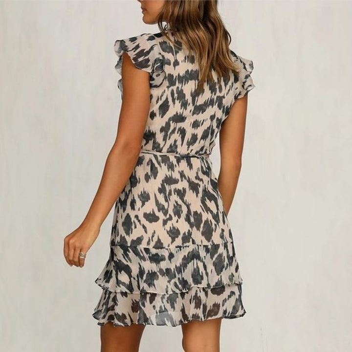 Rüschenkleid Mit Leopardenmuster Für Damen | Mini