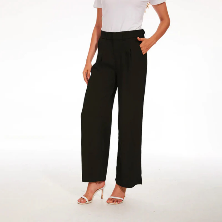 Damen Lässige Hochtaillierte Hose | Weit Bein