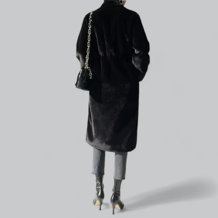 Damen Winter Schlanker Langer Klassischer Trench Mantel | Schwarz