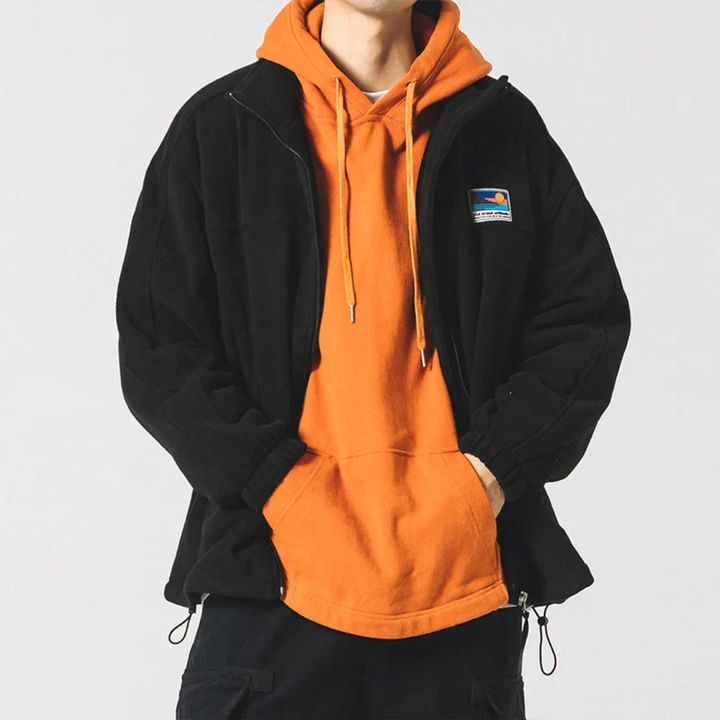Herren Outdoor Zip Down Mock Neck Jacke | Warme