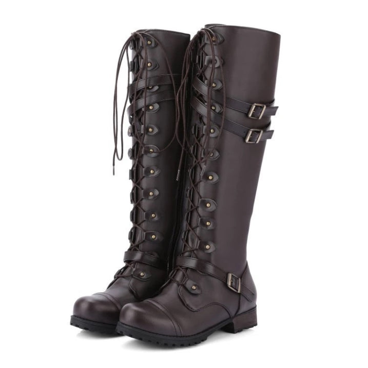 Damen Schnürstiefel mit Schnallendetails | Lässig