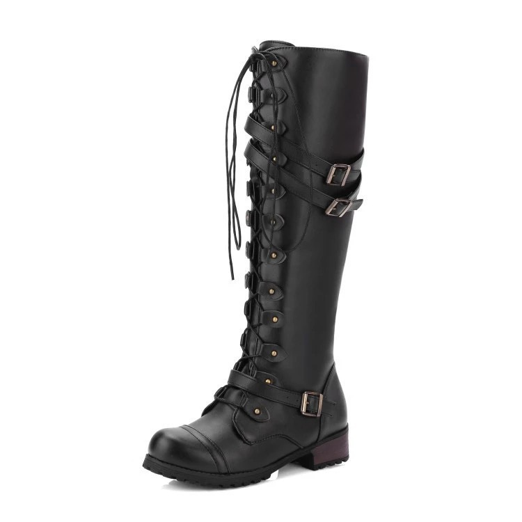 Damen Schnürstiefel mit Schnallendetails | Lässig