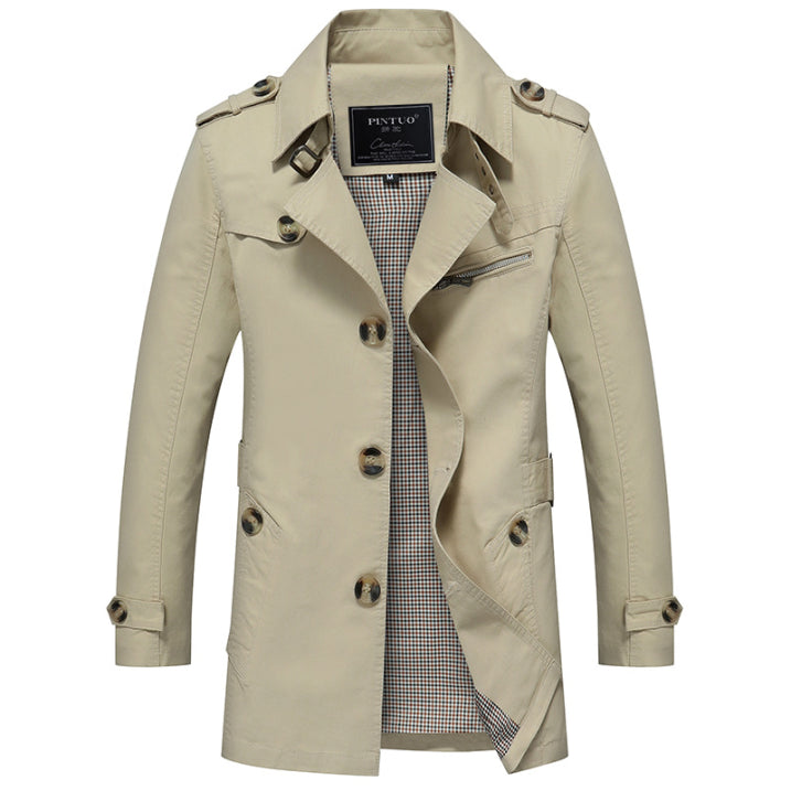 Wasserdichter Trenchcoat Für Herren | Zweireihig