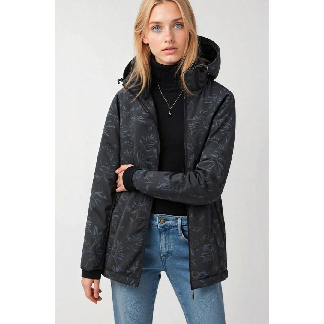 Damen Kapuzen Windbreaker Jacke | Reißverschluss