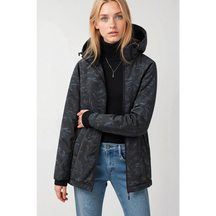 Damen Kapuzen Windbreaker Jacke | Reißverschluss