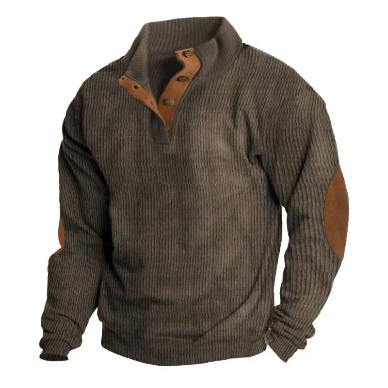 Cordpullover Mit Halben Knöpfen Für Herren | Warm