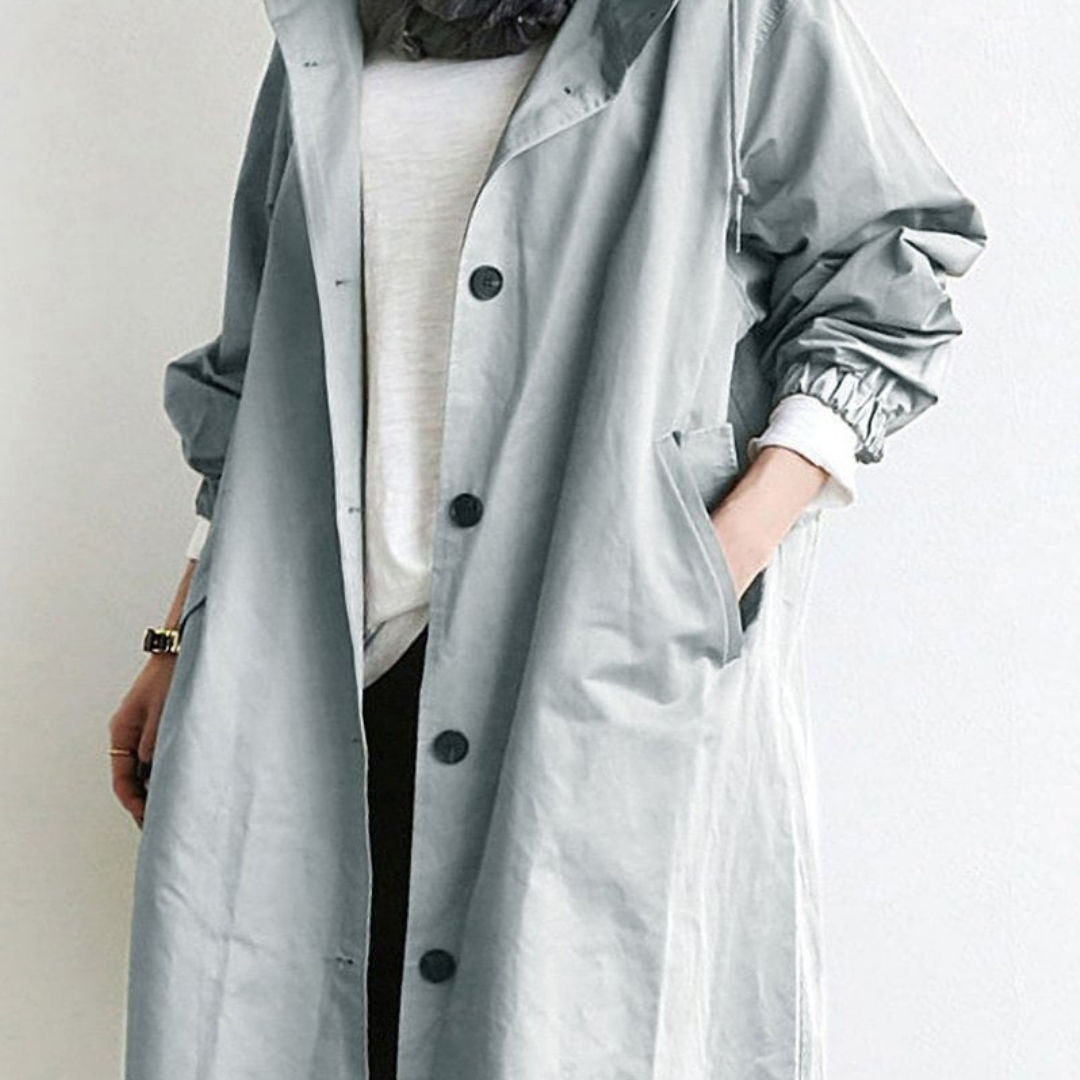 Langer Wasserdichter Trenchcoat Für Damen | Winter