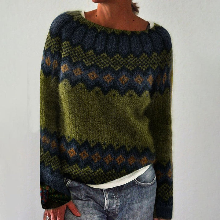 Warm Anliegender Vintage Pullover Für Damen | Gestrickt