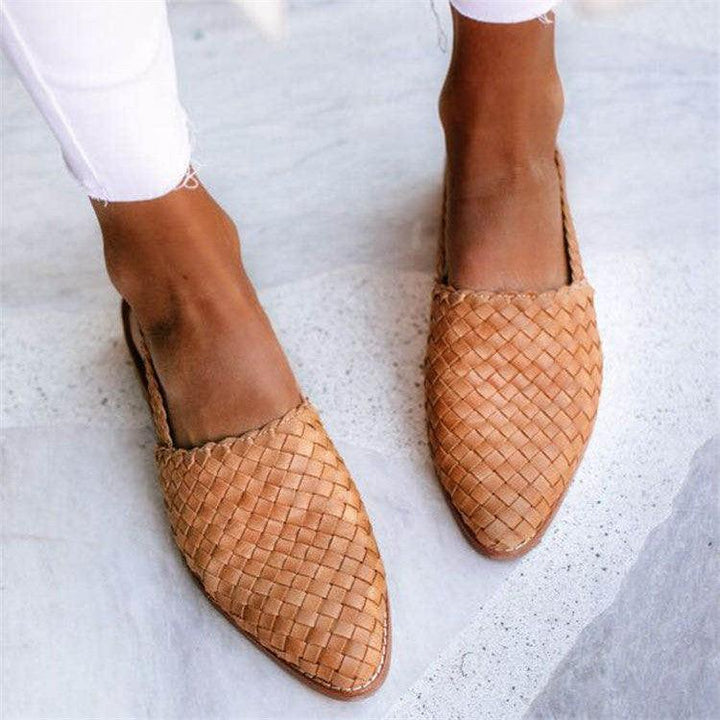 Damen Flach Mit Geschlossener Spitze Und Webmuster | Slingback