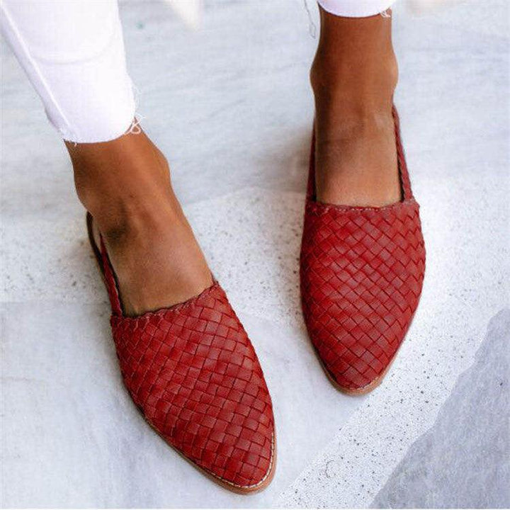 Damen Flach Mit Geschlossener Spitze Und Webmuster | Slingback