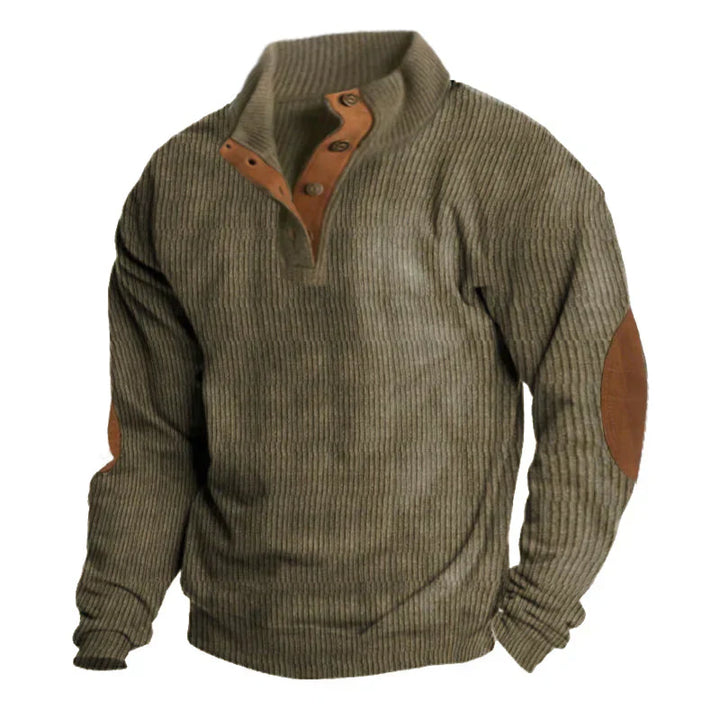 Cordpullover Mit Halben Knöpfen Für Herren | Warm