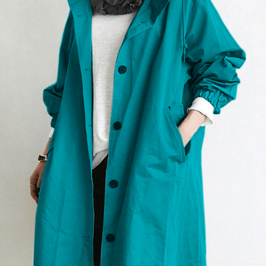Langer Wasserdichter Trenchcoat Für Damen | Winter