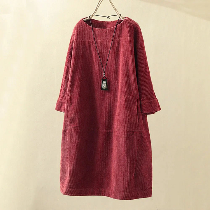 Damen Lässiges Warmes Winter Kleid | Midi