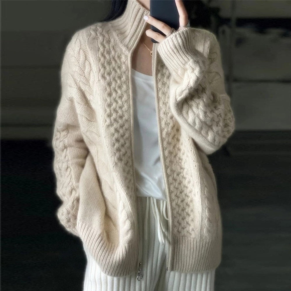 Gemütliche Damen Strickjacke | mit Reißverschluss