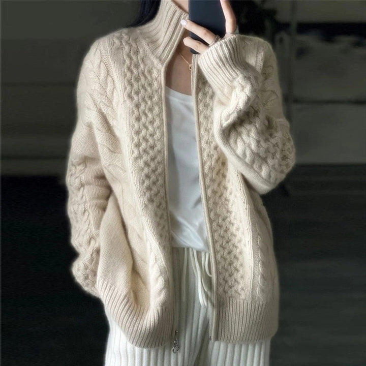 Gemütliche Damen Strickjacke | mit Reißverschluss