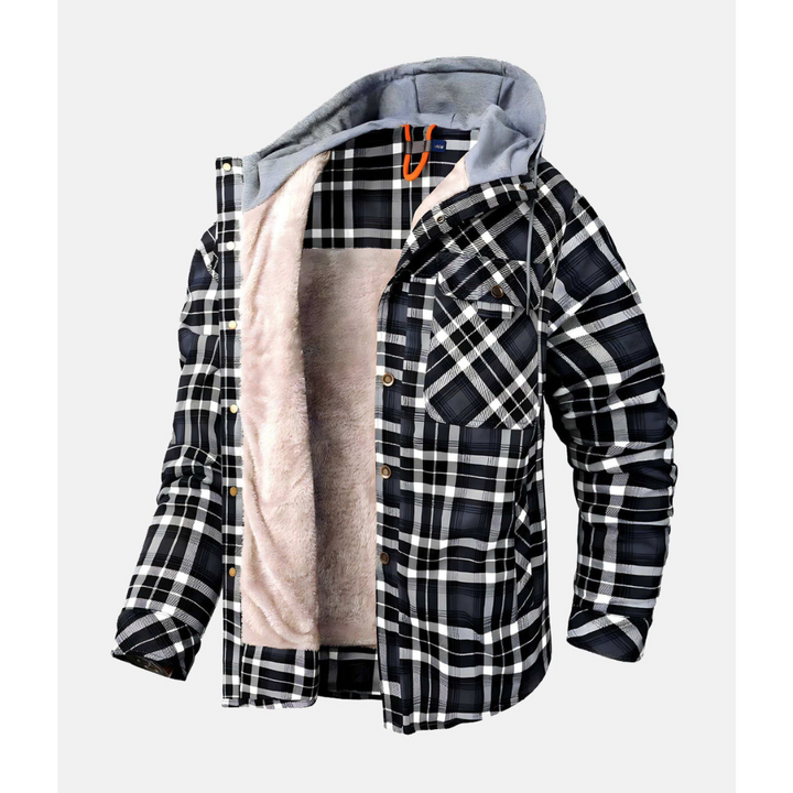 Herren Jacke Mit Karomuster Und Knöpfen | Winter