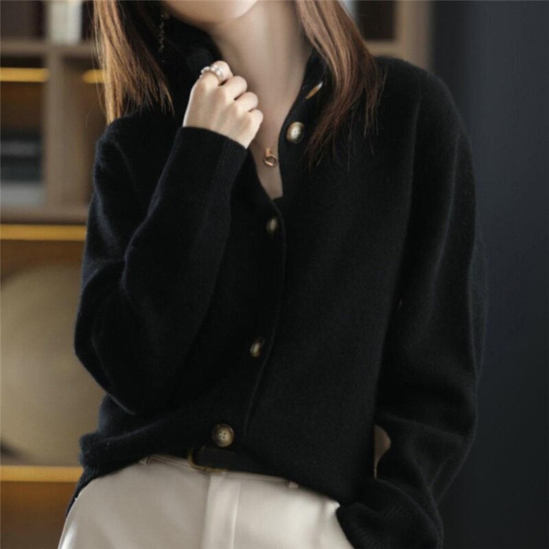 Langärmliger Button Down Cardigan Für Damen | Gestrickt