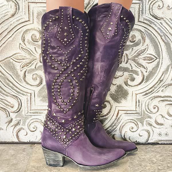 Kniehohe Cowboystiefel für Damen | Jahrgang