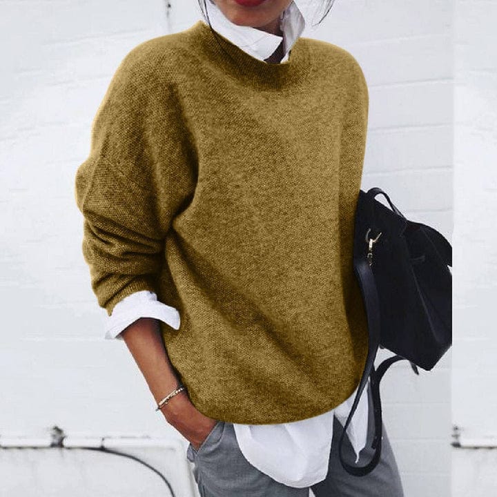 Damen-Strickpullover mit Rundhalsausschnitt | Langarm