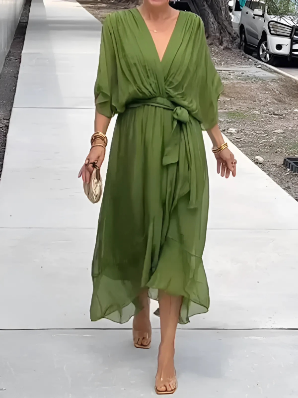 Elegantes Wickel Sommerkleid Für Damen | Maxi