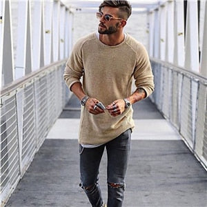 Langärmliger Strickpullover Für Herren | Warm