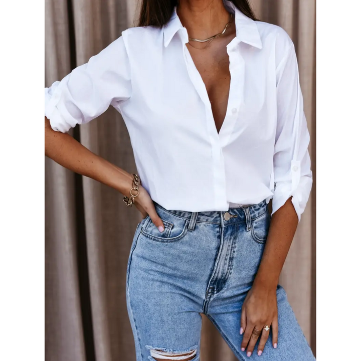 Damen Sommer Langarm Bluse | Lässig