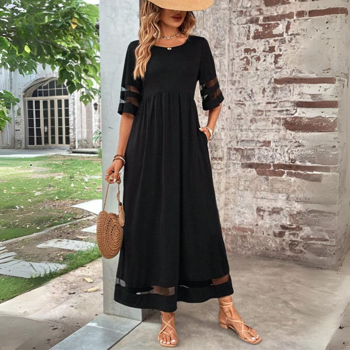 Damen Formelles Kleid Mit Rundhalsausschnitt | Midi
