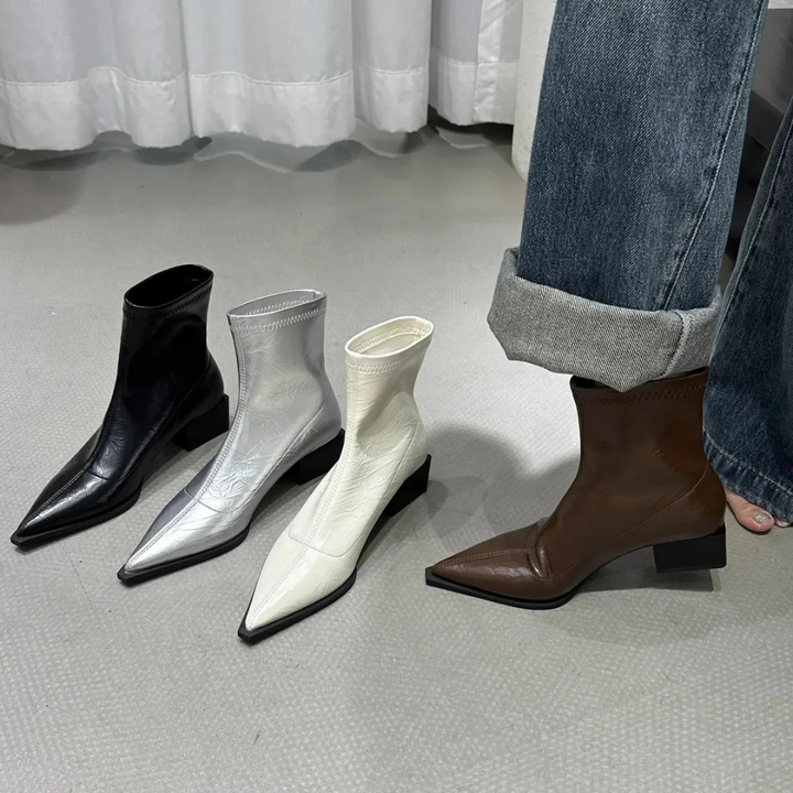 Damen Schicke Spitz Zehen Stiefeletten | Stylisch