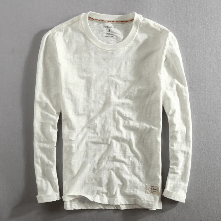 Herren Klassisches Langarm Crew Neck Hemd | Lässig