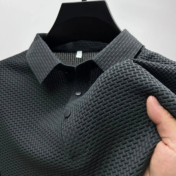 Strukturiertes Kurzärmliges Poloshirt Für Herren | Lässig