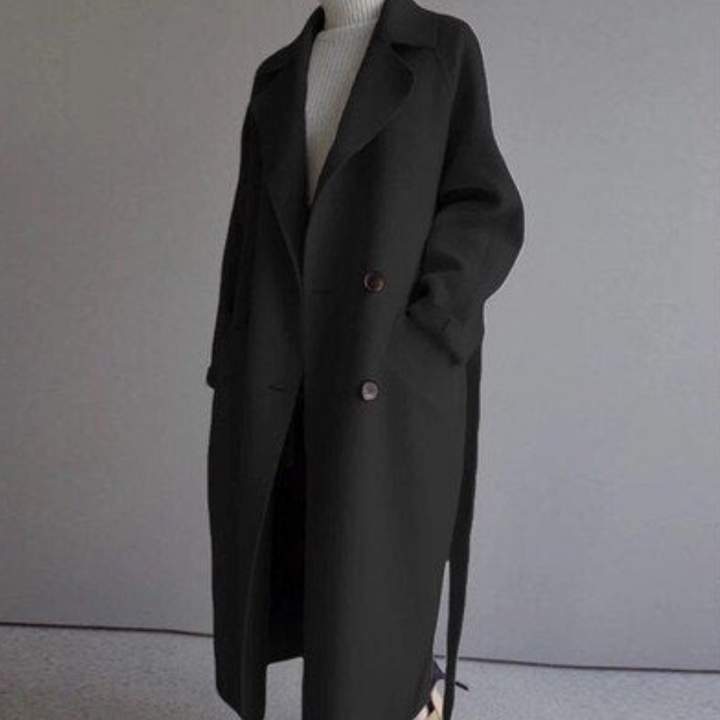 Adalee | Damen Winter Lang Trench Mantel |  Taillen Gürtel