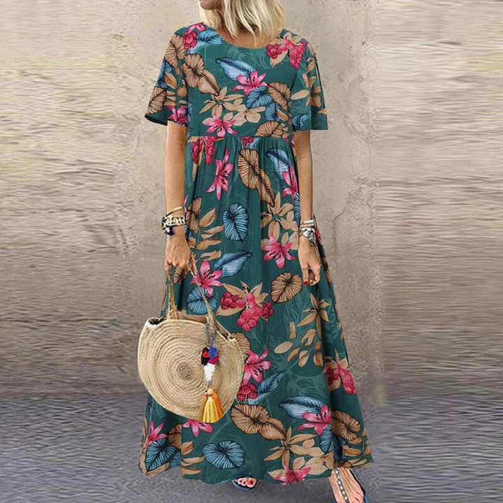 Damen Sommerkleid Mit Blumenmuster | Maxikleid