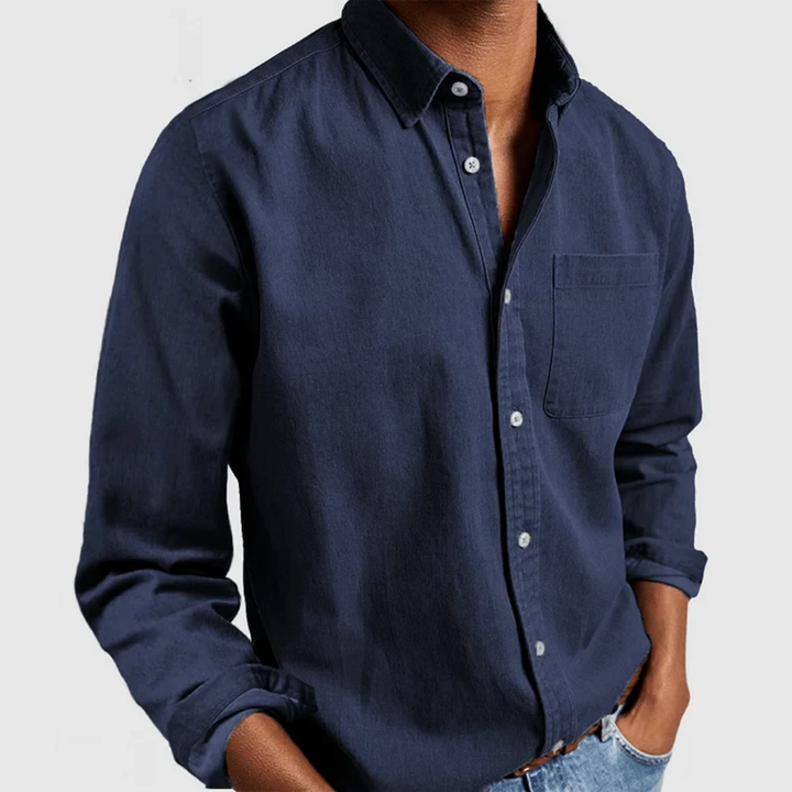 Herren Button Down Langarmhemd | Lässig
