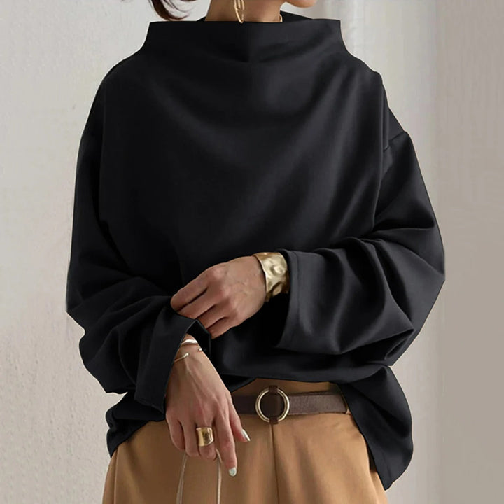 Aleah | Damen Modisch Rollkragen Pullover | Schwarz