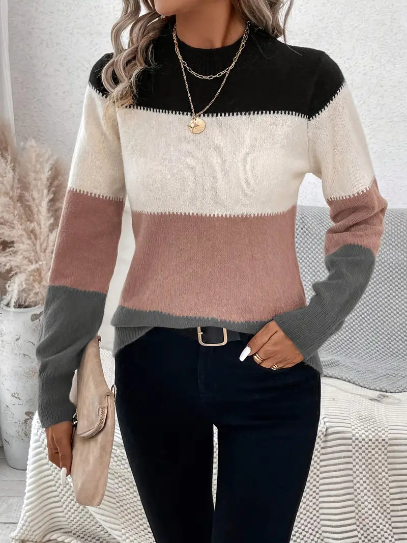 Amelia | Damen Lässiger Strick Pullover | Warme