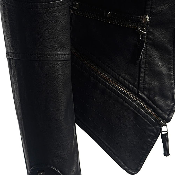 Schwarze Bikerjacke für Damen | Schlanke Passform