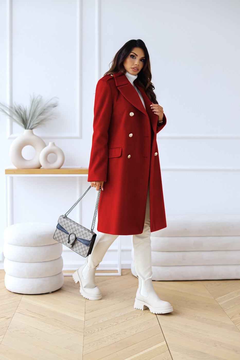 Adelynn | Damen Stilvoll Lang locker Mantel | Elegante